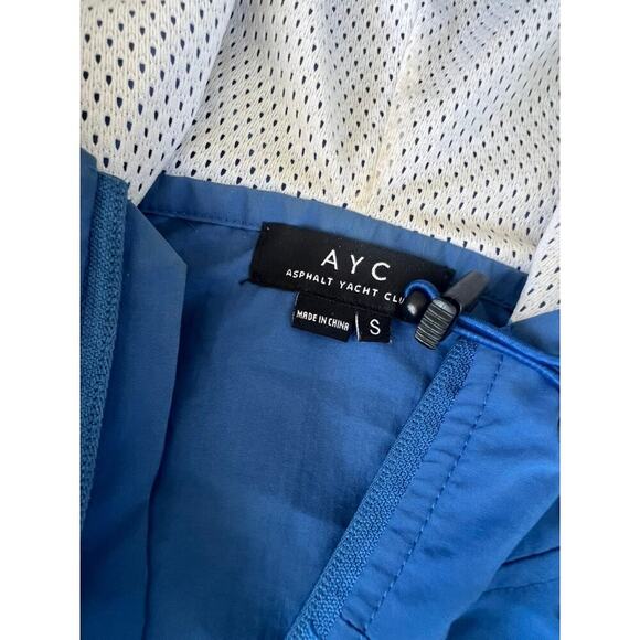 Asphalt Yaht Club AYC windbreaker size small red white blue hooded half zip jckt - Picture 5 of 9